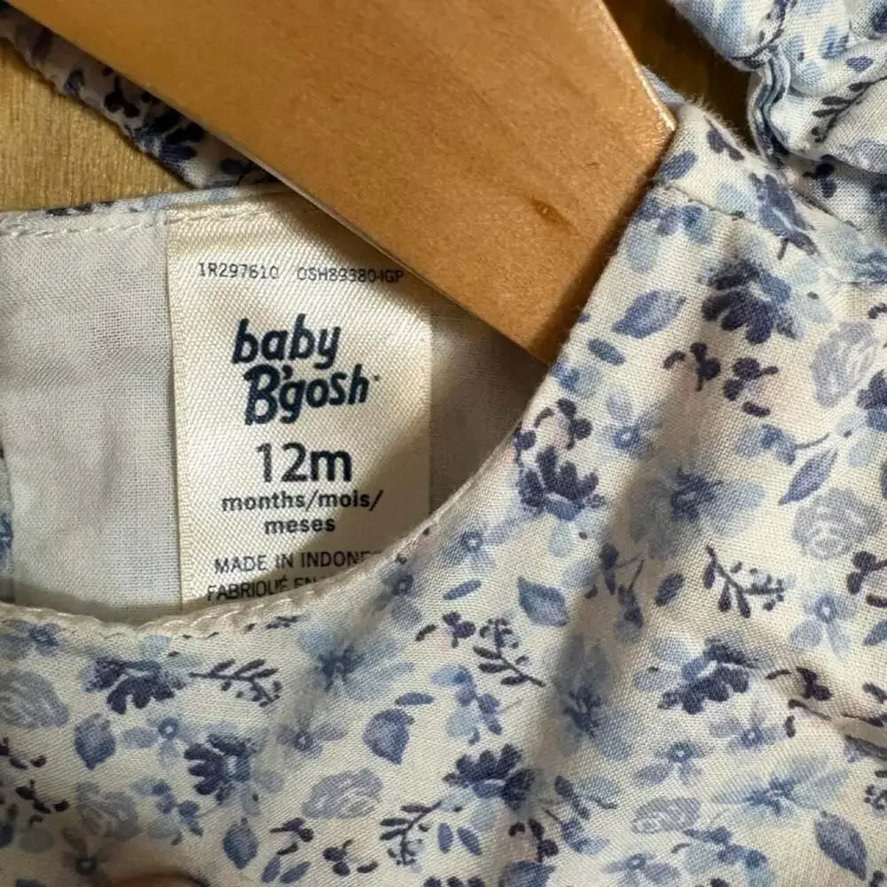 Baby B'gosh Blue Floral Dress and Headband Set 12M
